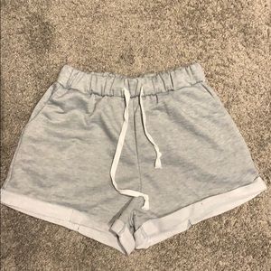 Grey sweatpant shorts